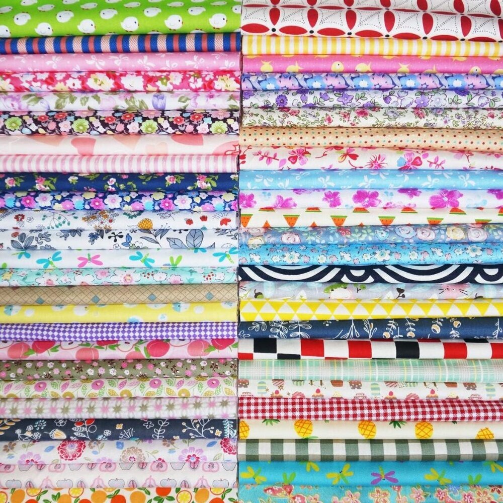 Multicolor Precut Fabric Squares Bundle - 100% Cotton for Quilting and Crafts